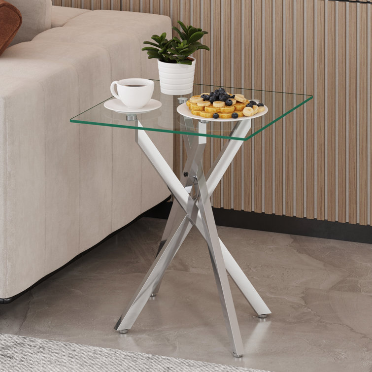 Mercer41 Yaya Glass Top Coffee Table, Square Wayfair
